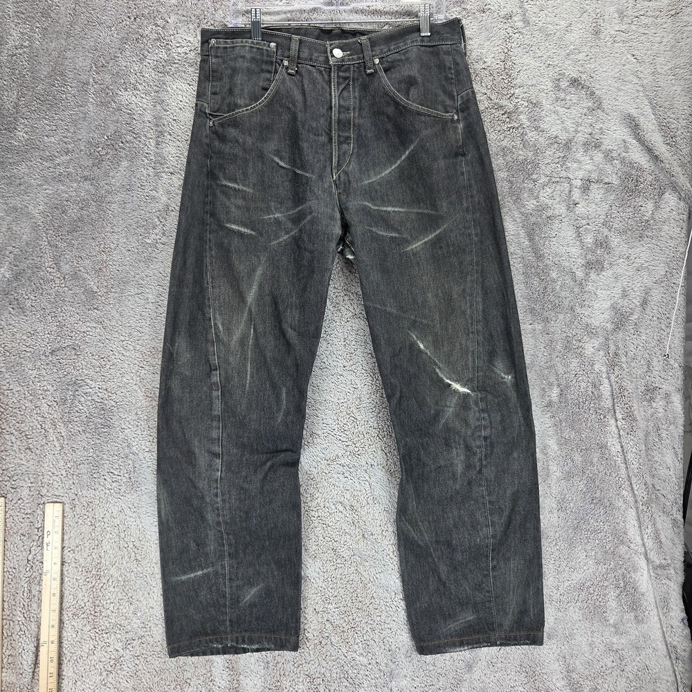 Vintage Levis Engineered Jeans Mens Gray Charcoal Twisted Button Fly Fits 32x30